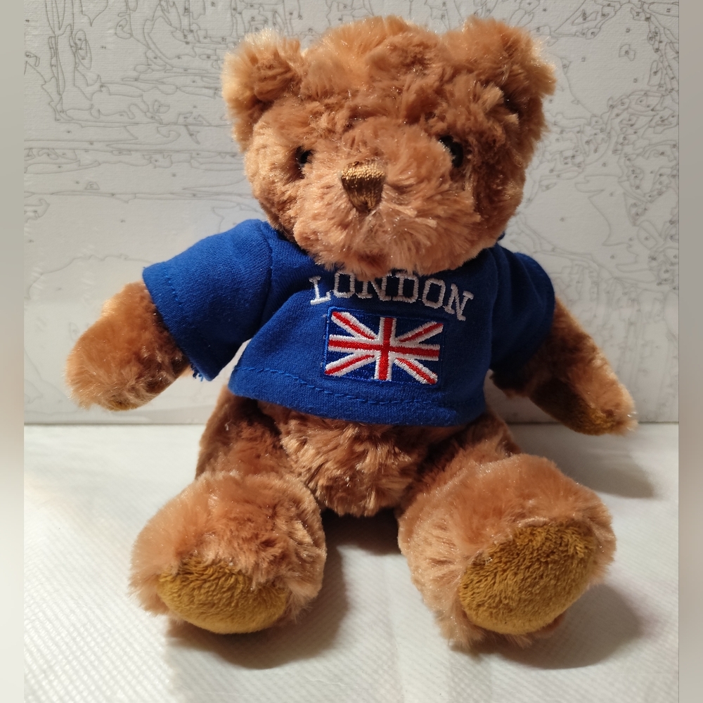 Keel toys London Union Jack Teddy Bear - Blue Hoodie